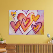 インターロッキングラブハート絵画キャンバスズアートプリント キャンバスプリント (インサイチュ (リビング))