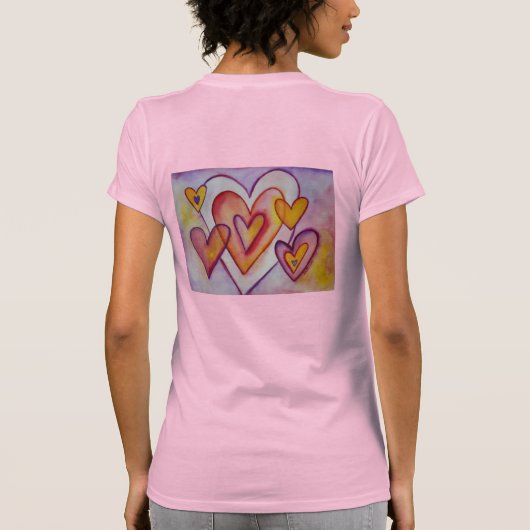 インターロッキン絵画グ愛ハートのカスタムTシャツ Tシャツ (裏面)