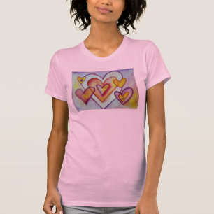 インターロッキン絵画グ愛ハートのカスタムTシャツ Tシャツ