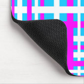 インターロックストライプホワイトピンクライトブルー マウスパッド (コーナー)