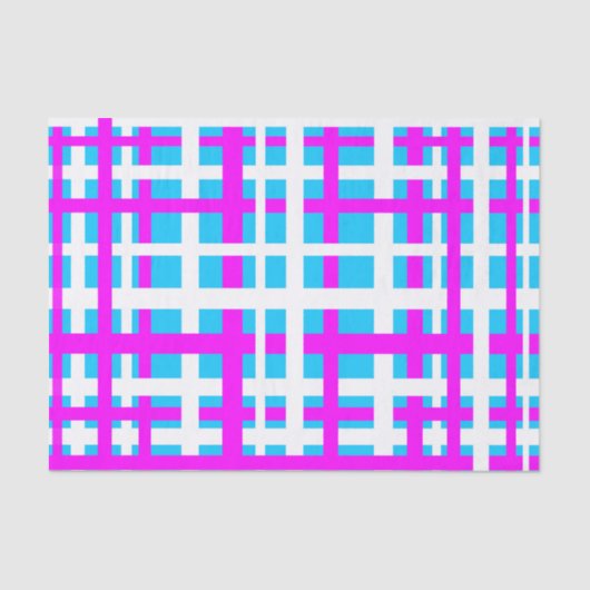 インターロックストライプホワイトピンクライトブルー 薄葉紙 (正面)