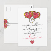 インターロックハーツ カスタム エレガント バレンタインデー ポストカード (正面/裏面)