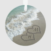 インターロックハートオンビーチ砂 オーナメント (裏面)