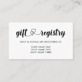 インターロックハートギフト結婚レジストリ エンクロージャーカード (正面)