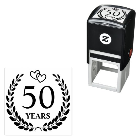 インターロックハートリース結婚50周年記念 セルフインキングスタンプ (インサイチュ)