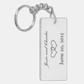 インターロックハート – 白黒 キーホルダー (正面左)