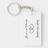 インターロックハート – 白黒 キーホルダー (正面)