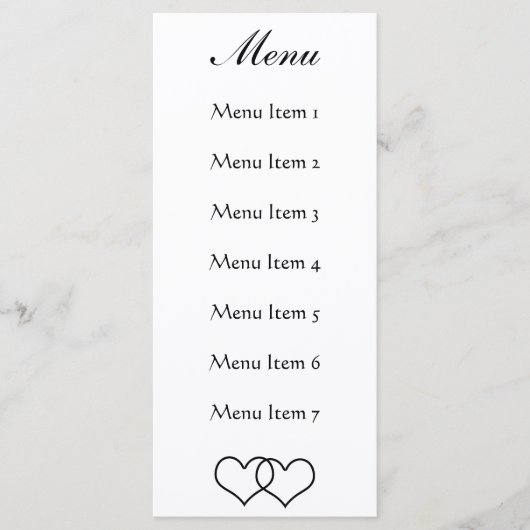 インターロックハート – 白黒 メニュー (正面)