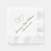 "インターロックハート"紙ナプキンス 縁ありカクテルナプキン (正面)