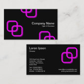 インターロック正方形3d – ブラックのマゼンタ 名刺 (正面/裏面)