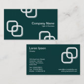 インターロック正方形3d – 濃い緑の白 名刺 (正面/裏面)