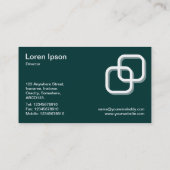 インターロック正方形3d – 濃い緑の白 名刺 (裏面)