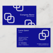 インターロック正方形3d – 青00099の白 名刺 (正面/裏面)