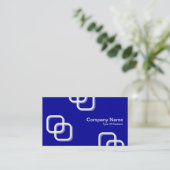 インターロック正方形3d – 青00099の白 名刺 (スタンド正面)