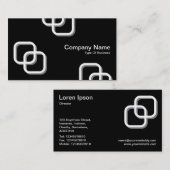インターロック正方形3d – 黒の白 名刺 (正面/裏面)