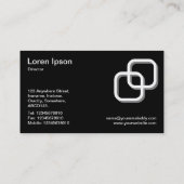 インターロック正方形3d – 黒の白 名刺 (裏面)