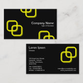 インターロック正方形3d – 黒の黄色 名刺 (正面/裏面)