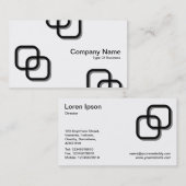 インターロック正方形3D – 黒オン白 名刺 (正面/裏面)