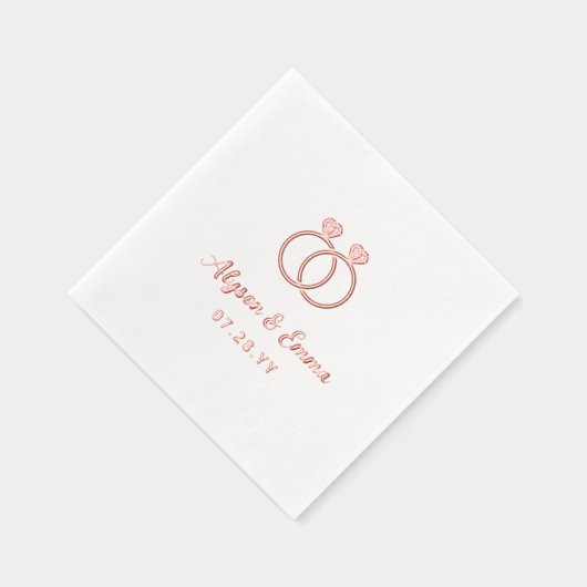 インターロック結婚ダイヤモンドリングや輪LGBT結婚の 箔ナプキン (右)