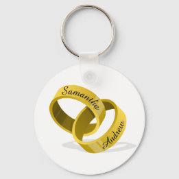 インターロ結婚ックのリングや輪 – 刻印名前をカスタムする キーホルダー