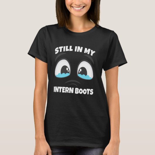 インターンおもしろいシップ大学生インターンかわいい Tシャツ (正面)