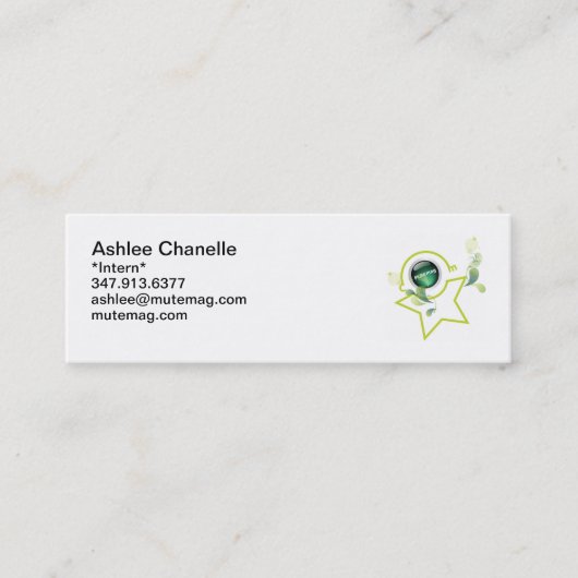 インターンBカード スキニー名刺 (正面)