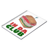 インダクラブターキークラブサンドイッチおもしろいグルメダイナー ノートブック (左側)