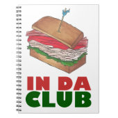 インダクラブターキークラブサンドイッチおもしろいグルメダイナー ノートブック (正面)