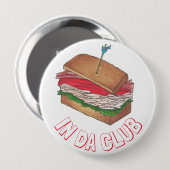 インダクラブターキークラブサンドイッチおもしろいグルメダイナー 缶バッジ (正面&裏面)