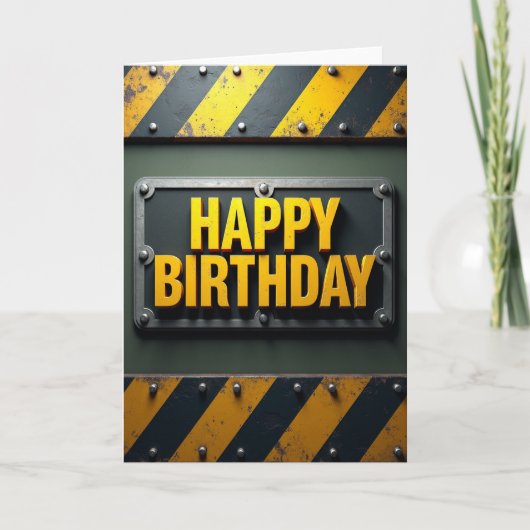 インダストリアルな誕生日カード カード (正面)