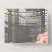 インダストリアルエレガンスモダンシック結婚ズ オールインワン招待状 (裏面)