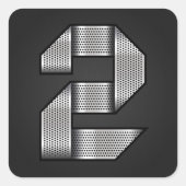 インダストリアルクローム ナンバー2 太字 メタリック スクエアシール (正面)