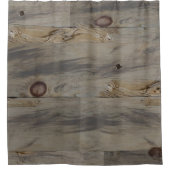 インダストリアルグレーブラウンウッドバ素朴ンファームハウス シャワーカーテン (正面)