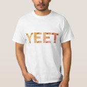 インダストリアルグレー YEET タイポグラフィ Tシャツ (正面)