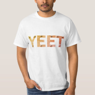 インダストリアルグレー YEET タイポグラフィ Tシャツ