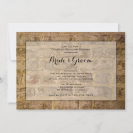 インダストリアルシックブリックカップルウェディングシャワー 招待状