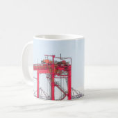 インダストリアルハーバーポートクレーンスケッチ コーヒーマグカップ (正面左)