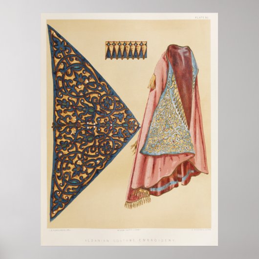 インダストリアルバーのアルバニアの衣装の刺繍 ポスター (正面)
