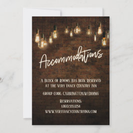 インダストリアルブリックエジソンライツアコモデーションカード 招待状