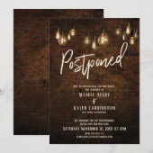 インダストリアルレンガのエジソンライト　延期になった結婚式 招待状 (正面/裏面)