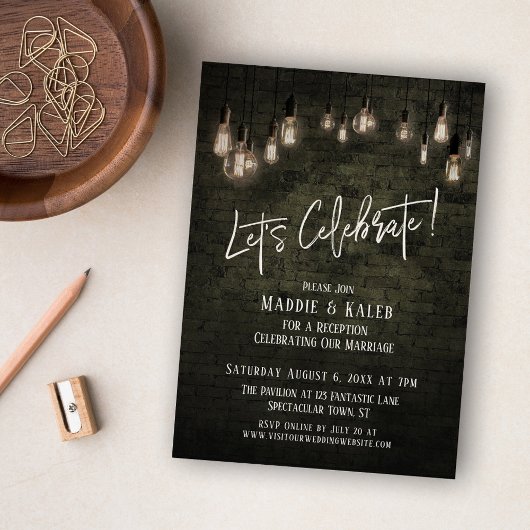 インダストリアルレンガ・エジソンライト　レッツセレブレイト 招待状