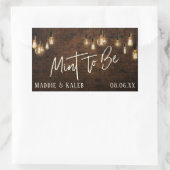 インダストリアルレンガ ヴィンテージエジソンライト ミントトゥビー 長方形シール (バッグ)