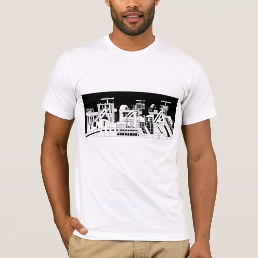 インダストリアル冶金コンバイン シルエット メンズ Tシャツ (正面)
