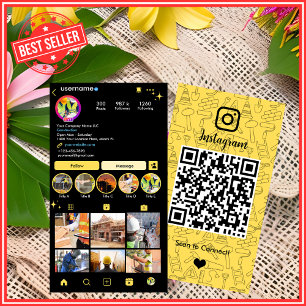 インダストリアル イエロー 建設 Instagram QRコード 名刺