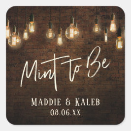 インダストリアル ブリック ヴィンテージ エジソン ライト ミント トゥ ビー スクエアシール