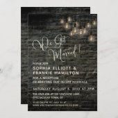 インダストリアル ブリック ヴィンテージ ライト - 私たち結婚しました 招待状 (正面/裏面)