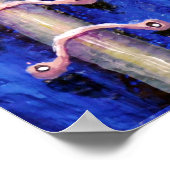 インダストリミニマルア王室の・ブルー抽象デザイン ポスター (角)