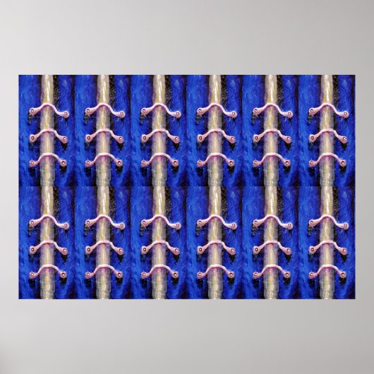 インダストリミニマルア王室の・ブルー抽象デザイン ポスター (正面)