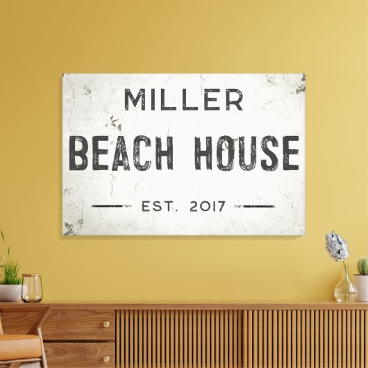 インダストリ素朴アモダンファームハウスビーチハウス キャンバスプリント (インサイチュ (リビング))