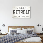 インダストリ素朴アモダンファームハウスリトリート キャンバスプリント (インサイチュ (寝室))